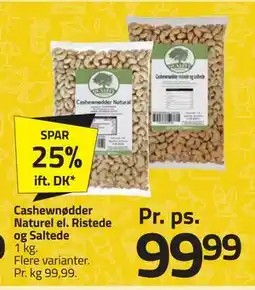 Fleggaard Cashewnødder Naturel el. Ristede og Saltede tilbud