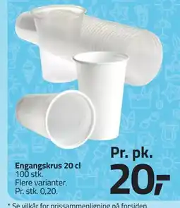 Fleggaard Engangskrus 20 cl tilbud