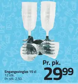 Fleggaard Engangsvinglas 15 cl tilbud
