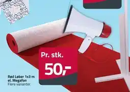Fleggaard Rød Løber 1x3 m el. Megafon tilbud