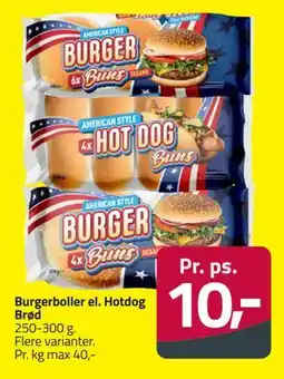 Fleggaard Burgerboller el. Hotdog Brød tilbud