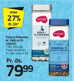 Fleggaard Futura Fiskeolie el. Kalk m/Dvitamin tilbud