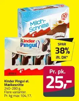 Fleggaard Kinder Pingui el. Mælkesnitte tilbud