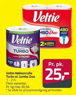 Fleggaard Veltie Køkkenrulle Turbo el. Jumbo Duo tilbud