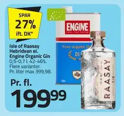Fleggaard Isle of Raasay Hebridean el. Engine Organic Gin tilbud