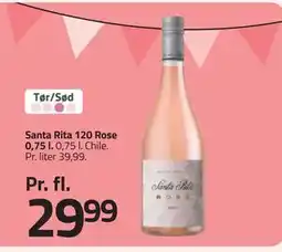 Fleggaard Santa Rita 120 Rose 0,75 l tilbud