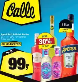 Calle Aperol, Sarti, Pallini el. Starlino tilbud