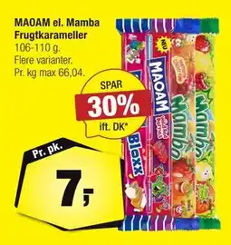 Calle MAOAM el. Mamba Frugtkarameller tilbud