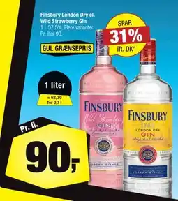 Calle Finsbury London Dry el. Wild Strawberry Gin tilbud