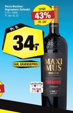 Calle Rocca Maximus Negroamaro Zinfandel tilbud