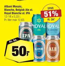 Calle Albani Mosaic, Blanche, Belgisk Ale el. Royal Blanche el. IPA tilbud