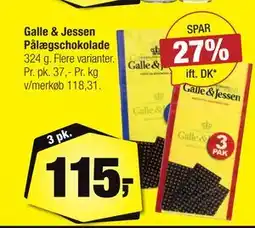 Calle Galle & Jessen Pålægschokolade tilbud