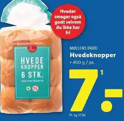 Lidl MØLLENS BRØD Hvedeknopper tilbud