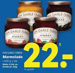Lidl DEN GAMLE FABRIK Marmelade tilbud