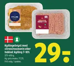 Coop 365 COOP Kyllingebryst med citron/rosmarin eller hakket kylling tilbud