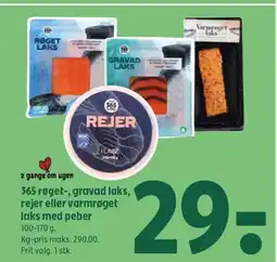 Coop 365 365 røget-, gravad laks, rejer eller varmrøget laks med peber tilbud