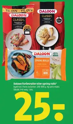 Coop 365 DALOON forårsruller eller spring rolls tilbud