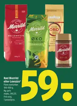 Coop 365 Rød Merrild eller Lavazza tilbud