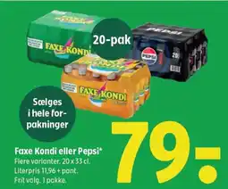 Coop 365 FAXE KONDI eller Pepsi tilbud