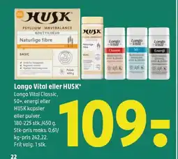 Coop 365 Longo Vital eller HUSK tilbud