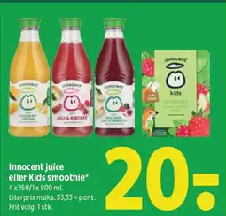 Coop 365 INNOCENT juice eller Kids smoothie tilbud