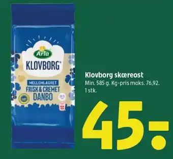 Coop 365 ARLA Klovborg skæreost tilbud