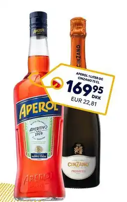 Scandlines Travel Shop APEROL 1 LITER OG CINZANO 75 CL tilbud