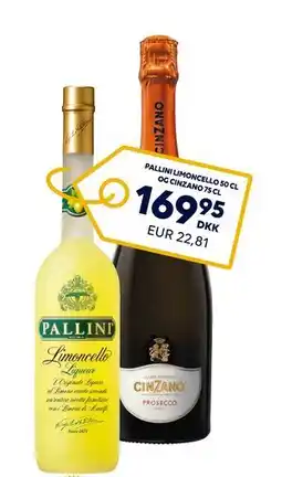 Scandlines Travel Shop PALLINI LIMONCELLO 50 CL OG CINZANO 75 CL tilbud