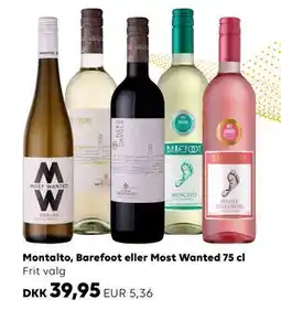 Scandlines Travel Shop Montalto, Barefoot eller Most Wanted 75 cl tilbud