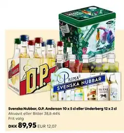 Scandlines Travel Shop Svenska Nubbar, O.P. Anderson 10 x 5 cl eller Underberg 12 x 2 cl tilbud