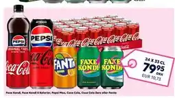 Scandlines Travel Shop Faxe Kondi, Faxe Kondi 0 Kalorier, Pepsi Max, Coca Cola, Coca Cola Zero eller Fanta tilbud