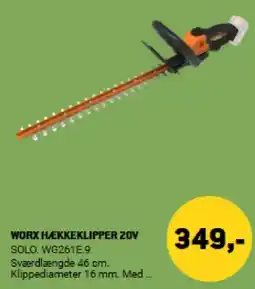 XL-BYG WORX HÆKKEKLIPPER 20V tilbud