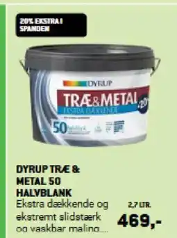 XL-BYG DYRUP TRÆE & METAL 50 HALVBLANK tilbud