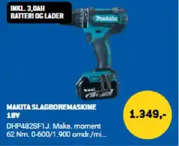 XL-BYG MAKITA SLAGBOREMASKINE 18V tilbud