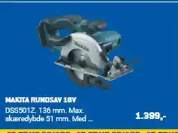 XL-BYG MAKITA RUNDSAV 18V tilbud