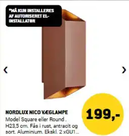 XL-BYG NORDLUX NICO VÆGLAMPE tilbud