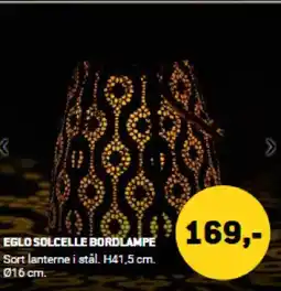 XL-BYG EGLO SOLCELLE BORDLAMPE tilbud