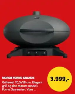 XL-BYG MORSØ FORNO GRANDE Grillareal 70,5x58 cm. Elegant grill og den største model i Forno Gas-serien. Ydre... tilbud