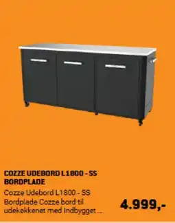 XL-BYG COZZE UDEBORD L1800-SS BORDPLADE tilbud
