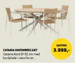 XL-BYG CATANIA HAVEMØBELSÆT Catania bord 0152 cm med bordplade i naturfarvet... tilbud