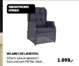 XL-BYG MILANO LUX LÆNESTOL Milano luksus lænestol i halvrund sort PE-flet. Med.... tilbud