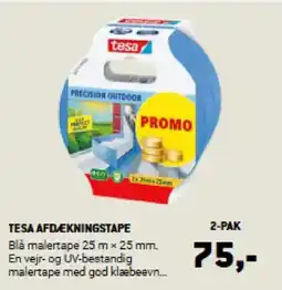 XL-BYG TESA AFDÆKNINGSTAPE Blå malertape 25 m × 25 mm. En vejr- og UV-bestandig malertape med god klæbeevn... tilbud