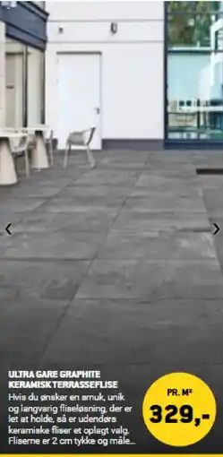 XL-BYG ULTRA GARE GRAPHITE KERAMISK TERRASSEFLISE tilbud