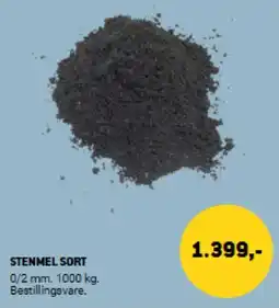 XL-BYG STENMEL SORT 0/2 mm. 1000 kg. Bestillingsvare. tilbud