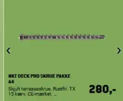 XL-BYG NKT DECK PRO SKRUE PAKKE A4 tilbud