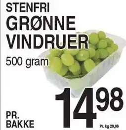 ABC Lavpris STENFRI GRØNNE VINDRUER tilbud