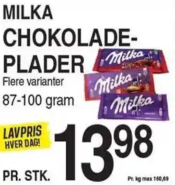 ABC Lavpris MILKA CHOKOLADEPLADER tilbud