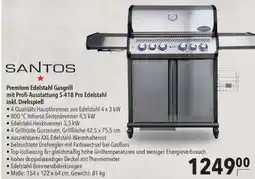 Citti SANTOS Premium edelstahl gasgrill mit profi-ausstattung s-418 pro edelstahl inkl. drehspieß tilbud