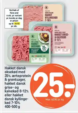 REMA 1000 HAKKET dansk oksekød med 35% ærteprotein & grøntsager tilbud