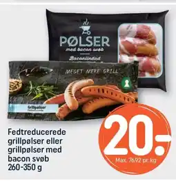 REMA 1000 Fedtreducerede grillpølser eller grillpølser med bacon svøb tilbud